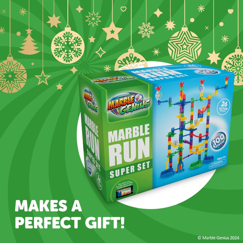Marble Genius Marble Run - 150 Complete Pieces Maze Track Christmas Toys for Adults  Teens  Toddlers & Kids Aged 4-8 Years Old  (85 Translucent Marbulous Pieces + 65 Glass-Marble Set)  Super Set - Image 4